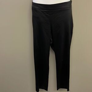 Talbots Black Faux Leather Curvy Petite Leggings w/ Side Closure- Size 14 Petite